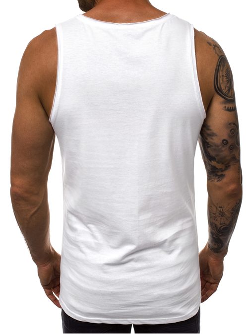 Bela moška majica s stilskim potiskom O/1258Z
