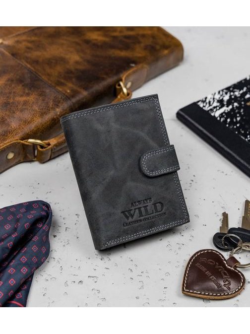 Grafit moška denarnica Always Wild s prackou