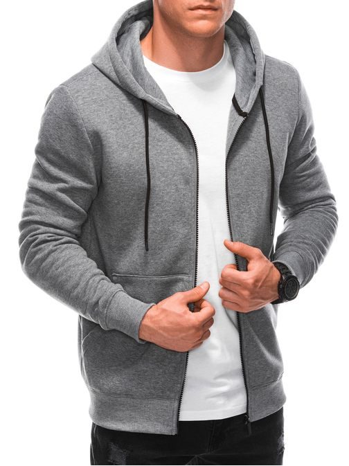 Nevsakdanji siv pulover s kapuco 22FW-015-V8
