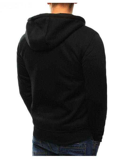 Stilski črn pulover s kapuco
