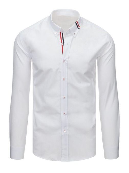 Preprosta bela srajca z barvnimi robovi
