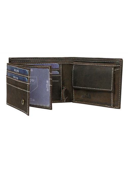 Trendovska usnjena denarnica v rjavi barvi Buffalo