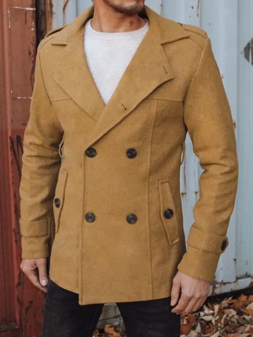 Eleganten moški plašč kamelje barve