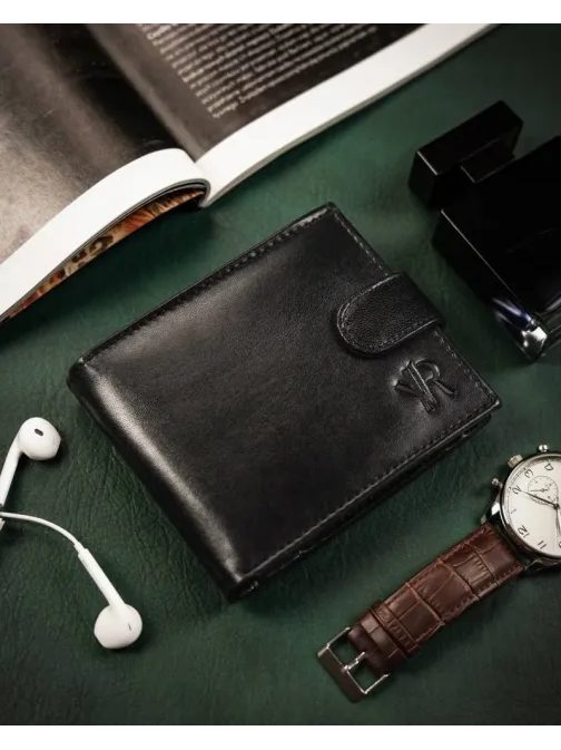 Trendovska črna moška denarnica z zaponko