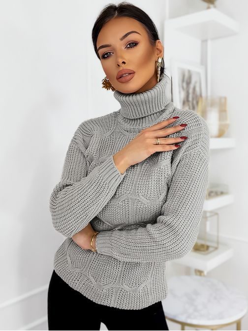 Svetlo siv ženski trendovski pulover Carinna