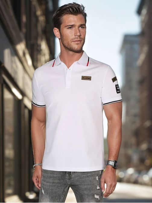 Modna bela moška polo majica