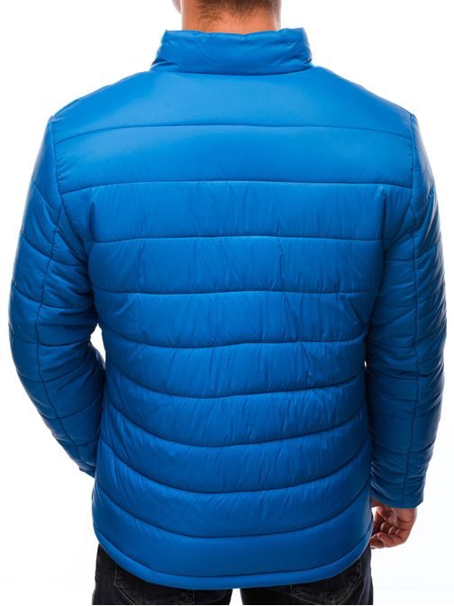 Modra prehodna jakna brez kapuce C526