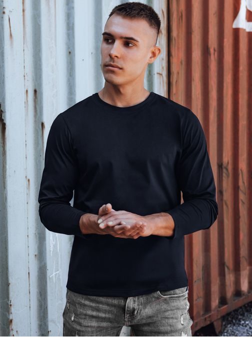 Osnovna mornarsko modra majica z dolgimi rokavi