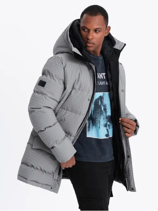 Brezčasna prešita siva moška parka V2 JALJ-0201