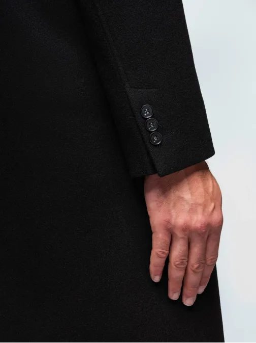 Črn moški zimski plašč om-cowc-0135