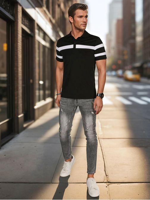 Modna črna moška polo majica