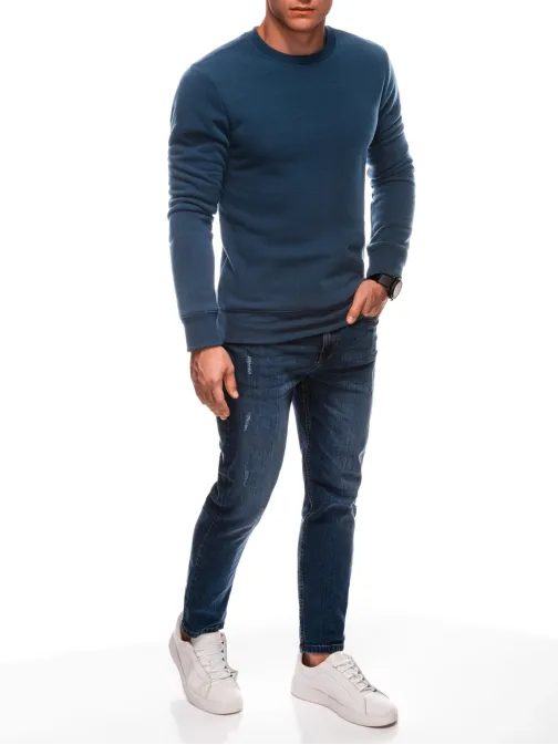 Osnovni temno moder pulover s kapuco V5 EM-SSBN-0100