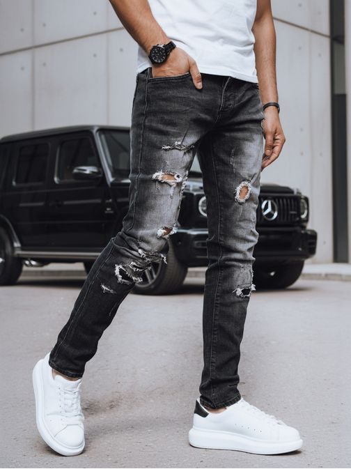 Originalne črne kavbojke z odrgninami