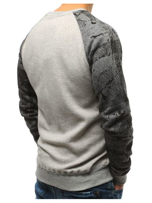 Siv vzorčasti moški pulover