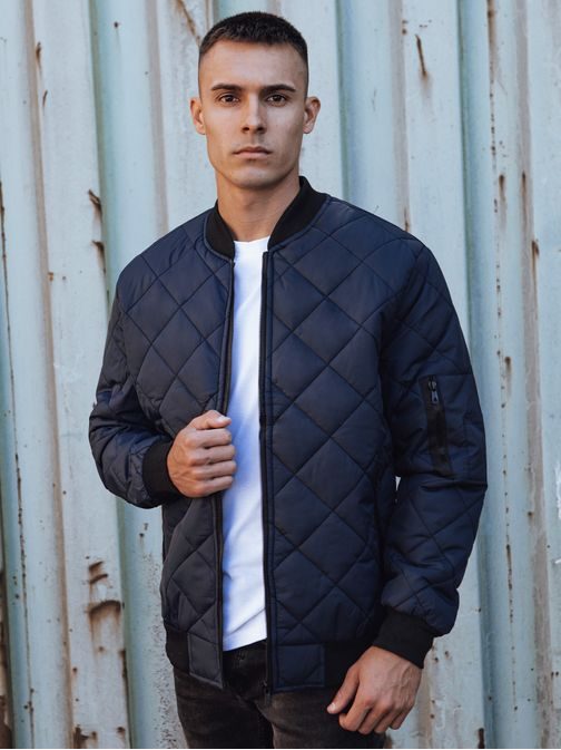 Vijolična prešita jakna z okrasnim žepom