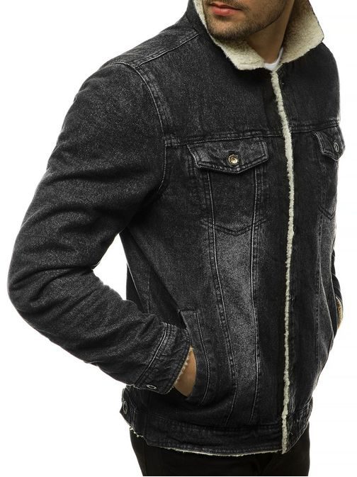 Stilska jeans jakna v črni barvi JB/JP1158Z