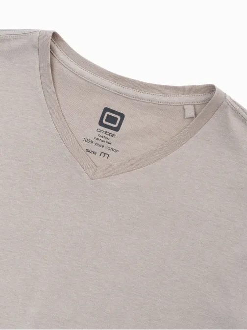 Preprosta svetlo rjava majica S1369