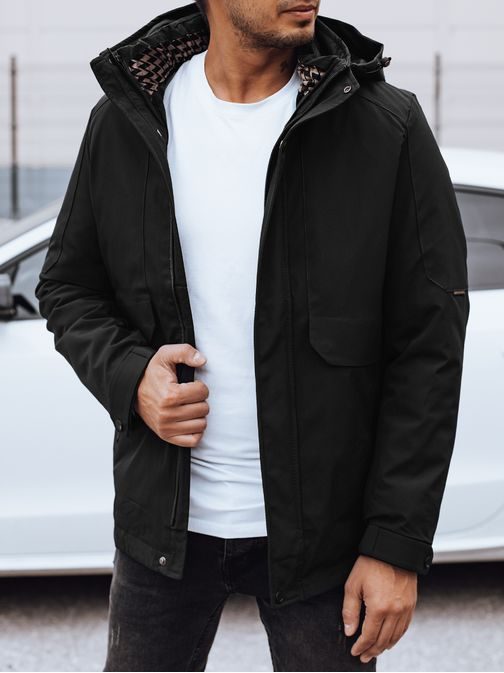 Modna črna zimska moška jakna