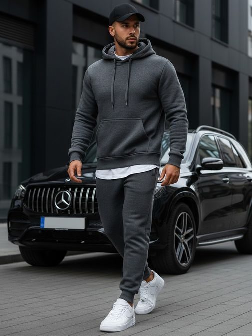 Senzacionalen antracit pulover s kapuco