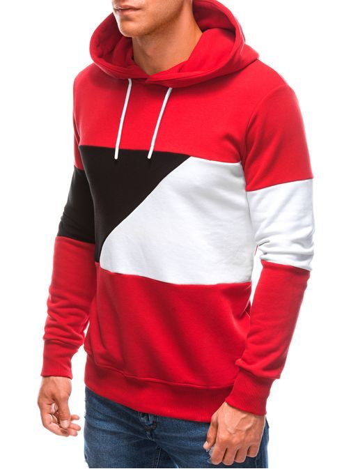 Udoben pulover s kapuco v rdeči barvi B1445