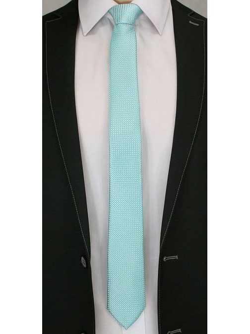 Turkizna kravata z nežnim vzorcem