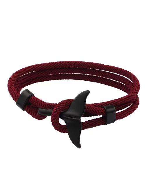 Zanimiva moška bordo zapestnica s plavutjo