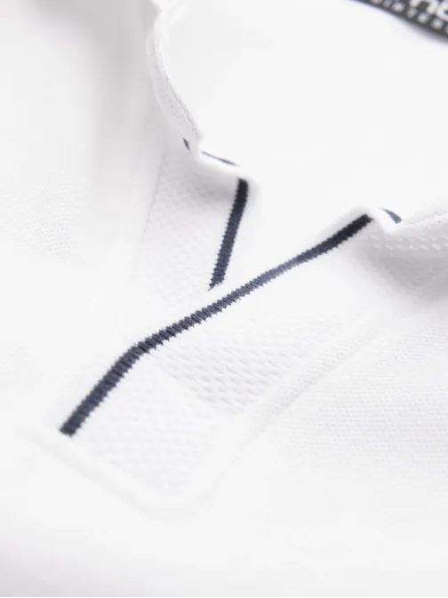 Moška polo majica brez gumbov v beli barvi V1 om-poss-0110