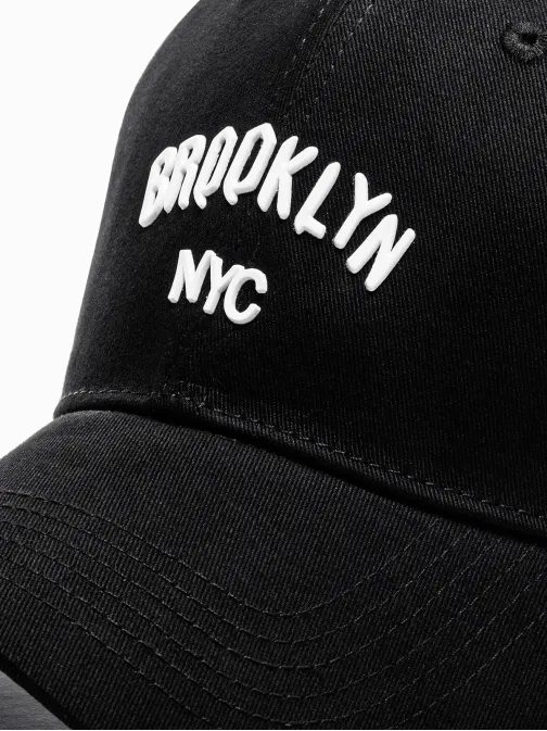 Modna črna kapa s šiltom Brooklyn H150