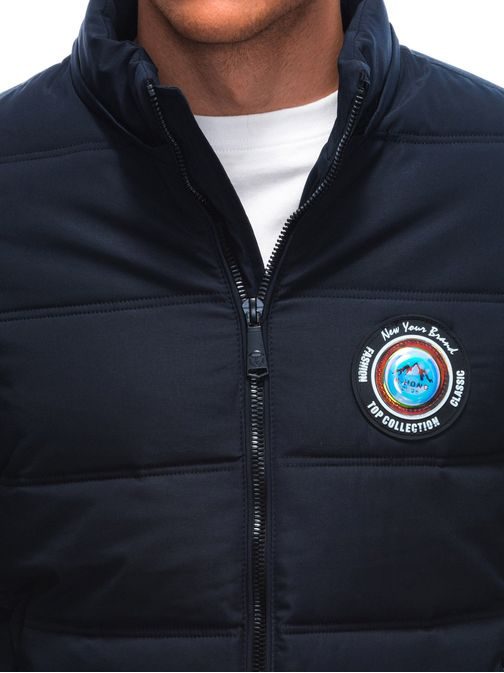 Trendovska zimska temno modra jakna C576
