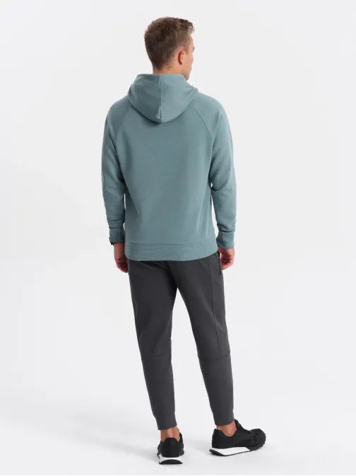 Edinstveni turkizen pulover z napisom denim V2 SSPS-0158