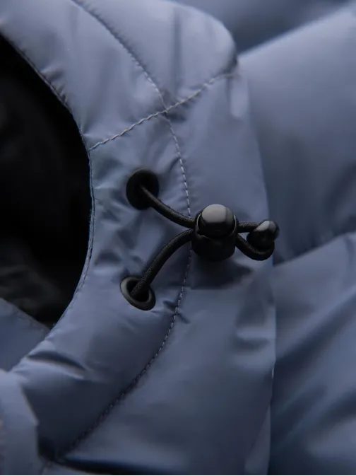 Topla moška jakna s športnim dizajnom v vijolični barvi