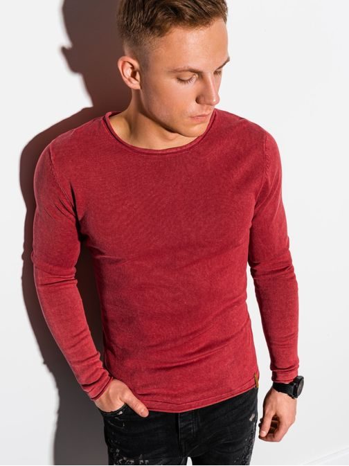 Preprosti rdeč pulover E180