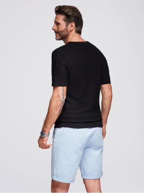 Črna moška pletena majica V3 TSCT-0253