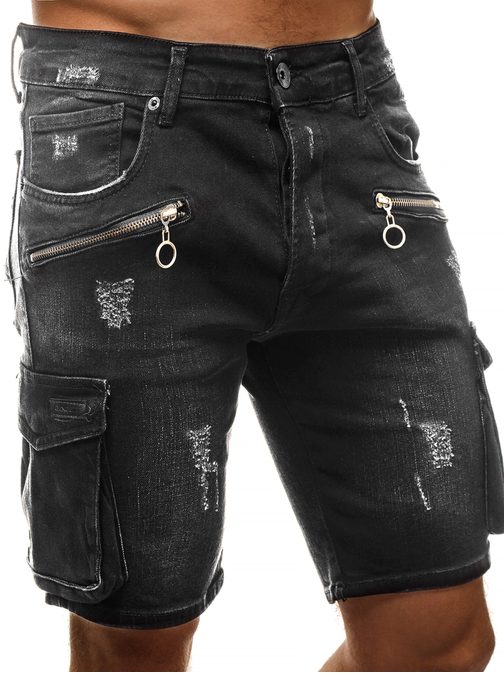 MODNE JEANS KRATKE HLAČE ČRNE G/3001