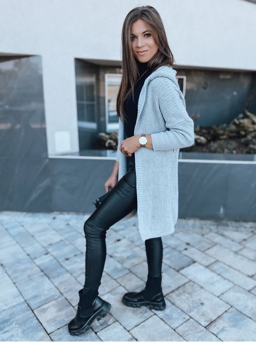 Edinstven ženski svetlo siv pulover Nicole