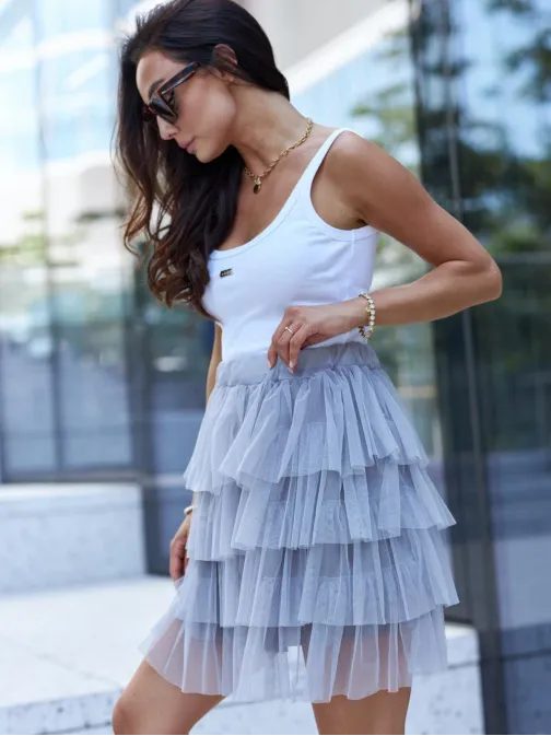 Modno sivo mini krilo GLR017