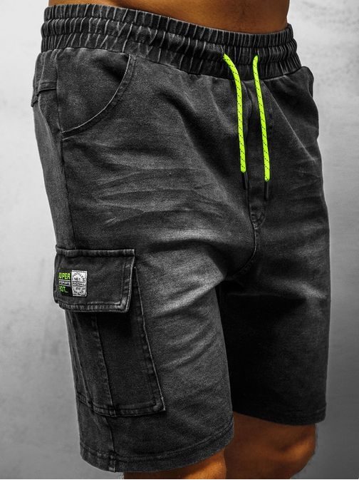 Moške jeans črne kratke hlače JS/KK1078Z