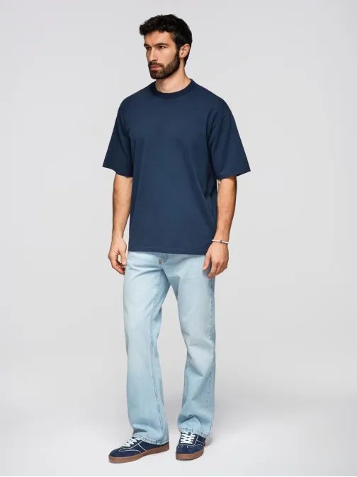 Temno modra majica prostega kroja  V9 TSBC-0267