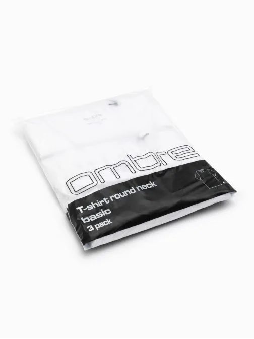 Paket treh belih bombažnih majic  V11 TSBS-0232