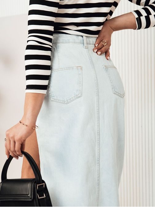 Modno denim nebesno modro krilo Proma