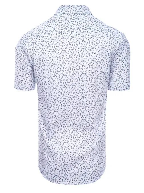 Vzorčasta kratka srajca v beli barvi
