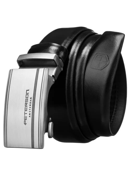 Črn usnjen moški pas Peterson