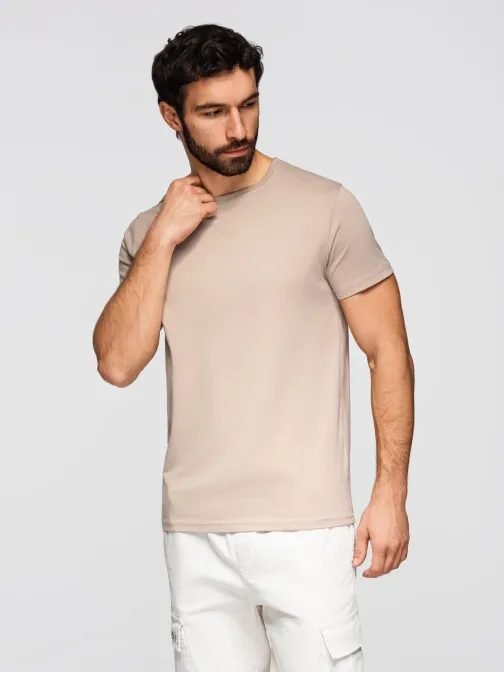 Trije paketi majic mešanica zelena/bež/bela V14 TSBS-0268