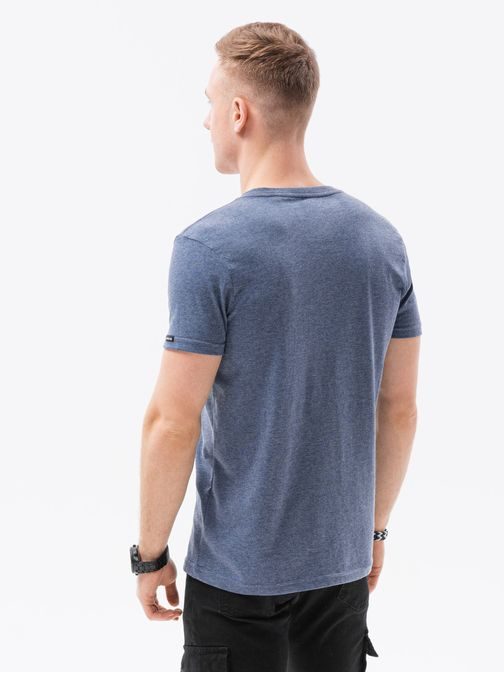 Preprosta modra melirana majica S1369