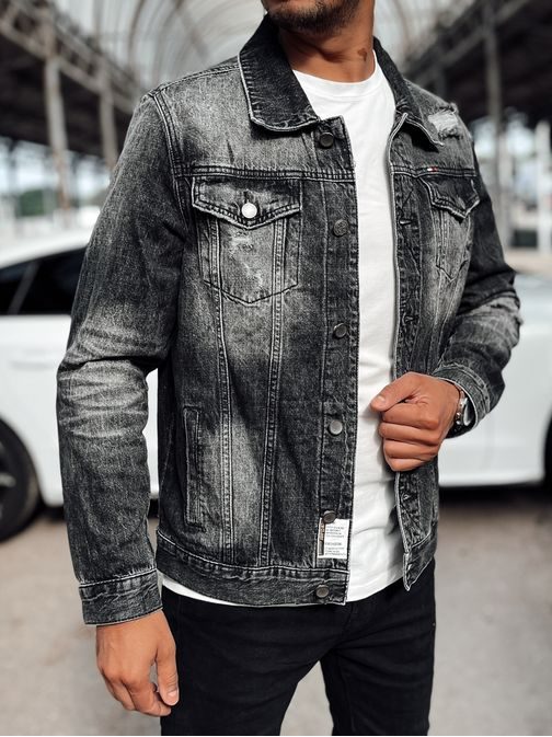 Moderna črna denim jakna