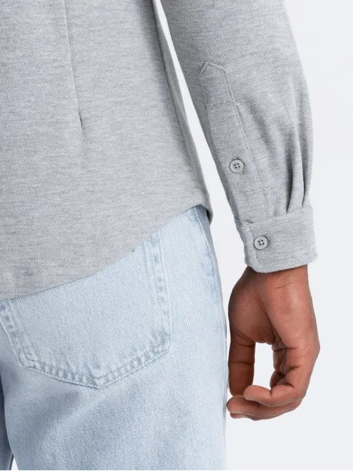 Priložnostna siva moška srajca V5 SHCS-0177