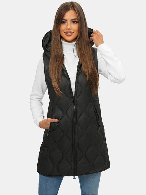 Stilski ženski brezrokavnik v črni barvi O/H928/1