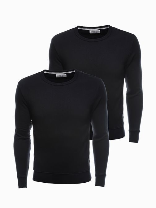 Komplet dveh črnih bombažnih puloverjev brez kapuce Z37-V5