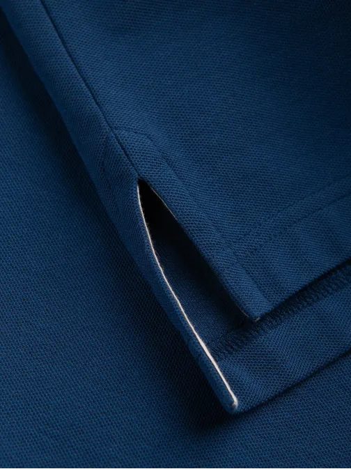 Preprosta temno modra polo majica S1374