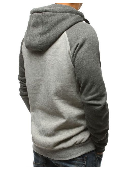 Klasičen siv pulover s kapuco